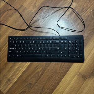 Lenovo Black Full-Size Wired Keyboard with Numeric Keypad